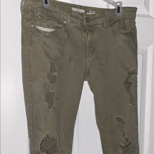 Olive ripped jeans